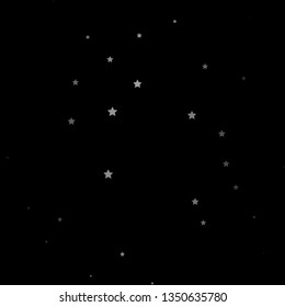 Dark Gray vector background with colorful stars. Colorful illustration with abstract gradient stars. Pattern for new year ad, booklets.