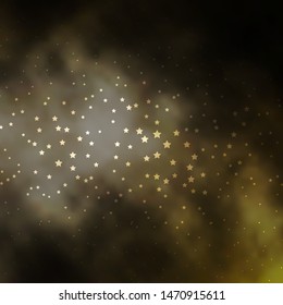 Dark Gray vector background with colorful stars. Modern geometric abstract illustration with stars. Pattern for new year ad, booklets.