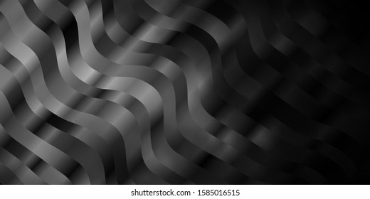 Dark Gray vector background with curves. Abstract illustration with gradient bows. Pattern for ads, commercials.
