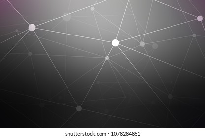 Dark Gray vector background with dots and lines. Colorful illustration with circles and lines in futuristic style. Pattern can be used for futuristic ad, booklets.