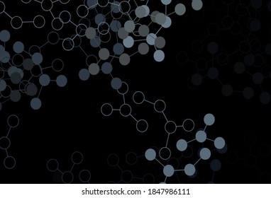 Dark Gray vector background with forms of artificial intelligence. Abstract illustration with links and dots of AI. Smart design for promotion of bid data.