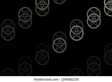 Dark Gray vector background with occult symbols. Abstract illustration with gothic gradient shapes. Background for esoteric, mystic designs.