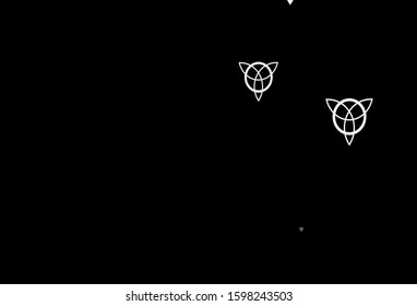 Dark Gray vector background with occult symbols. Colorful mystic symbols with a gradient in ancient style. Simple base for your occult design.