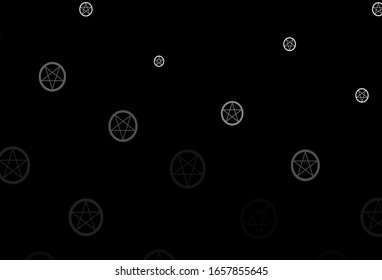 Dark Gray vector background with occult symbols. Abstract illustration with gothic gradient shapes. Simple base for your occult design.