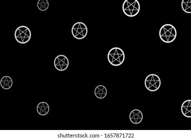 Dark Gray vector background with occult symbols. Abstract illustration with gothic gradient shapes. Design for magic, spiritual events.