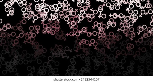 Dark Gray vector background with occult symbols. Colorful vintage illustration with gradient alchemy shapes. Simple design for occult depiction.
