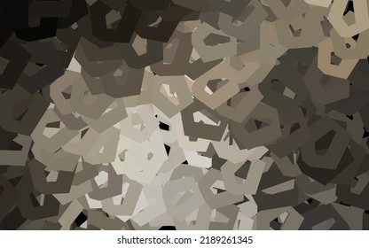 Dark Gray vector background with set of hexagons. Glitter abstract illustration in hexagonal style. Design for your business advert.