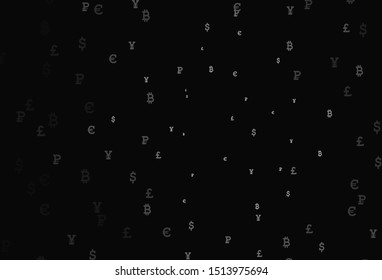 Dark Gray vector background with signs of currency. Modern abstract illustration with symbols of digital money. Design for business advert of economic, wealth.