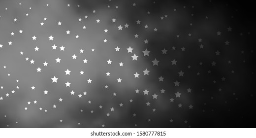 Dark Gray vector background with small and big stars. Blur decorative design in simple style with stars. Theme for cell phones.