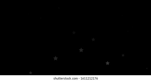 Dark Gray vector background with small and big stars. Shining colorful illustration with small and big stars. Pattern for websites, landing pages.