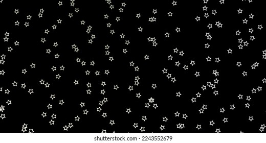 Dark Gray vector background with small and big stars. Colorful illustration with abstract gradient stars. Pattern for new year ad, booklets.