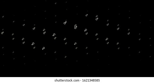 Dark Gray vector background with woman symbols. Colorful illustration with gradient feminism shapes. Best design to show the power of women.