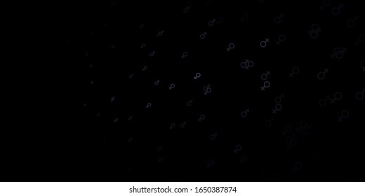 Dark Gray vector background with woman symbols. Simple design in abstract style with women’s rights activism. Background for International Women’s Day.