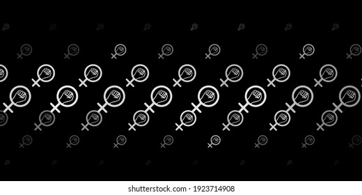 Dark Gray vector background with woman symbols. Abstract illustration with a depiction of women's power. Elegant design for wallpapers.