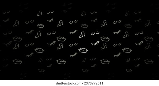 Dark Gray vector background with woman symbols. Abstract illustration with a depiction of women's power. Simple design for your web site.