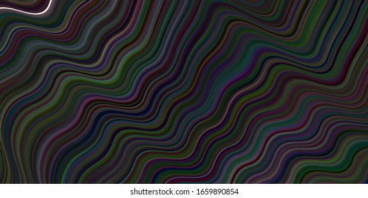 Dark Gray vector background with wry lines. Colorful abstract illustration with gradient lines. A completely new template for your design.