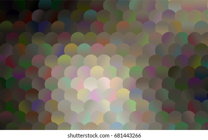 Dark Gray vector banner with circles, spheres. Abstract spots. Background of Art bubbles in halftone style with colored gradient.