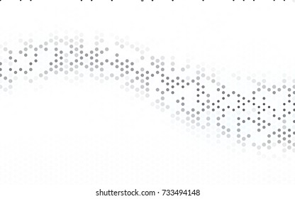 Dark Gray vector banner with circles, spheres. Abstract spots. Background of Art bubbles in halftone style with colored gradient.