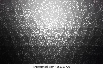 Dark Gray vector christmas polygon background. Low poly Illustration consisting of triangles with snowflakes. Texture background of New Year celebration.