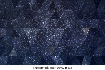 Dark Gray vector christmas postcard low polygon background. Illustration consisting of triangles. Abstract triangular polygonal origami or crystal design of New Year celebration.