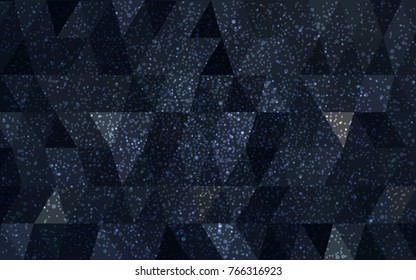 Dark Gray vector christmas postcard low polygon background. Illustration consisting of triangles. Abstract triangular polygonal origami or crystal design of New Year celebration.