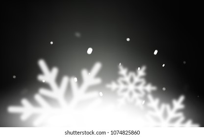 Dark Gray vector cover with beautiful snowflakes. Modern geometrical abstract illustration with crystals of ice. The pattern can be used for new year ad, booklets.