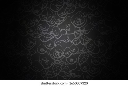 Dark Gray vector cover with cuisine gourmet. Glitter abstract sketch with gourmet food. Design for ad, poster, banner of cafes or restaurants.