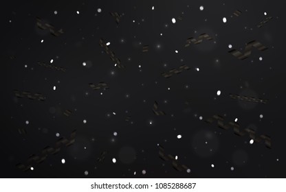 Dark Gray vector cover with happy holiday ribbons. Confetti on blurred abstract background with colorful gradient. The pattern can be used for new year ad, booklets.