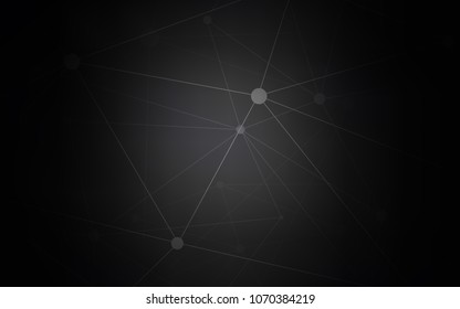 Dark Gray vector cover with spots, lines. Abstract illustration with colorful discs and triangles. Completely new template for your brand book.