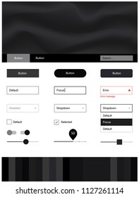 Dark Gray vector design ui kit with curved circles. Modern gradient abstract illustration with bandy lines. Simple colorful design for websites.