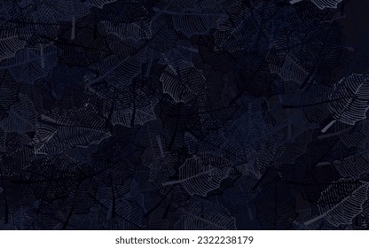 Dark Gray vector doodle background with leaves. Blurred decorative design in Indian style with leaves. Brand new style for your business design.