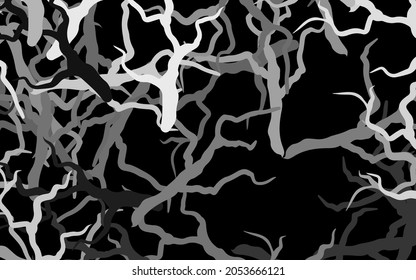 Dark Gray vector doodle texture with leaves, branches. Shining colored illustration with leaves and branches. Brand new style for your business design.