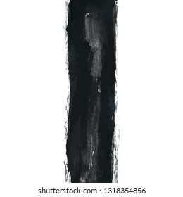 Dark gray vector ink watercolor hand painted texture background isolated on white. Abstract acrylic dry brush splash, strokes, stains, spots, blot, scribble, smudge. Black charcoal grunge drawing.