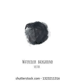 Dark gray vector ink watercolor hand painted texture background isolated on white. Abstract acrylic dry brush splash, strokes, stains, spots, blot, scribble, smudge. Black charcoal grunge drawing.