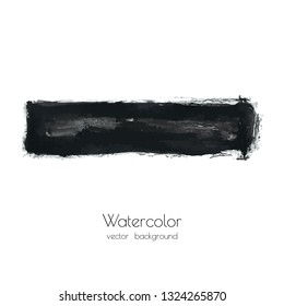 Dark gray vector ink watercolor hand painted texture background isolated on white. Abstract acrylic dry brush splash, strokes, stains, spots, blot, scribble, smudge. Black charcoal grunge drawing.