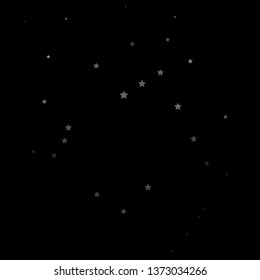 Dark Gray vector layout with bright stars. Modern geometric abstract illustration with stars. Pattern for new year ad, booklets.