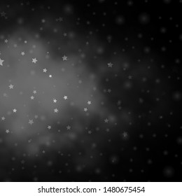 Dark Gray vector layout with bright stars. Decorative illustration with stars on abstract template. Pattern for wrapping gifts.