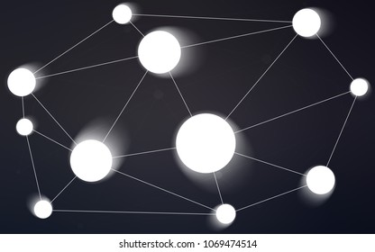 Dark Gray vector layout with circles, lines. Abstract illustration with colorful discs and triangles. New design for ad, poster, banner of your website.