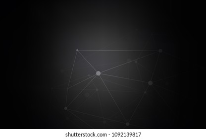 Dark Gray vector layout with circles, lines. Glitter abstract illustration with connection of triangle structure. Pattern can be used for ads, leaflets.