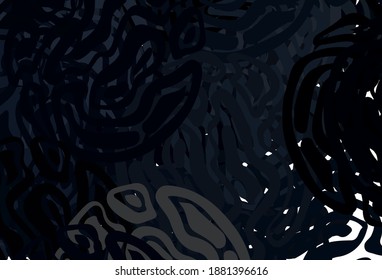 Dark Gray vector layout with curved lines. A sample with colorful lines, shapes. New composition for your brand book.