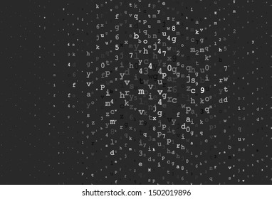 Dark Gray vector layout with latin alphabet. Shining illustration with ABC symbols on abstract template. Template for lettering, typography.
