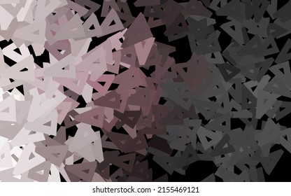 Dark Gray Vector Layout With Lines, Triangles. Glitter Abstract Illustration With Triangular Shapes. Pattern For Booklets, Leaflets