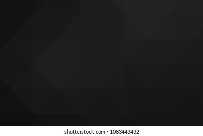 Dark Gray vector low poly cover. Shining polygonal illustration, which consist of triangles. Triangular pattern for your business design.
