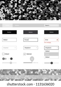 Dark Gray vector Material Design Kit with dots. Colorful ui/ux kit with header consisted of spheres. Modern template for your landing page.
