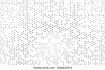 Dark Gray vector modern geometrical circle abstract background. Dotted texture template. Geometric pattern in halftone style with gradient. 