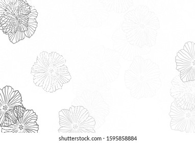 Dark Gray vector natural background with leaves. Modern abstract illustration with flowers. Doodle design for your web site.