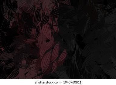 Dark Gray vector natural pattern with leaves. Decorative illustration with doodles on abstract template. Hand painted design for web, wrapping.