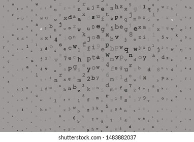 Dark Gray vector pattern with ABC symbols. Colored alphabet signs with gradient on white background. Pattern for booklets, leaflets of education.