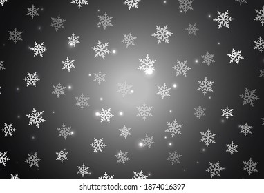 Dark Gray vector pattern in Christmas style. Simple gradient illustration with Christmas attributes. Template for lettering, typography.