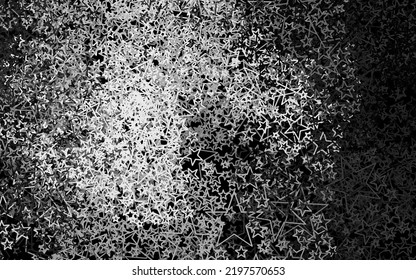 Dark Gray vector pattern with christmas stars. Decorative shining illustration with stars on abstract template. Pattern for astronomy websites.